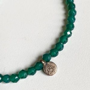 Satya stretch bracelet, like new. Green Onyx OM